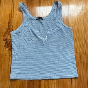 Brandy Melville striped blue and white tank top. One size. Buttons on the front.